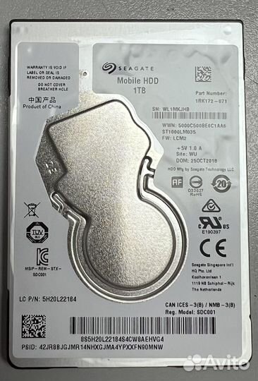 Жесткий диск для ноутбука Seagate Mobile HDD 1 Тб