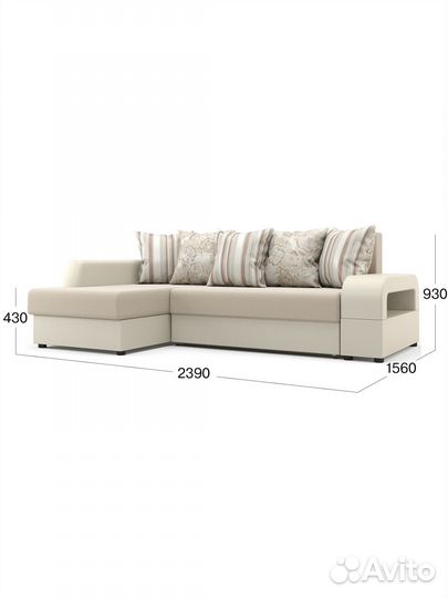 Угловой диван-кровать Beneli марго (левый) с широк