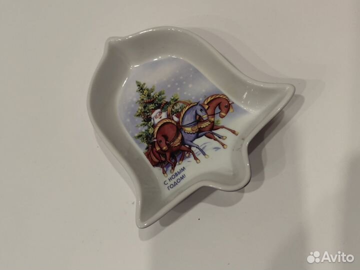 Тарелка Блюдо Сувенир новогодний Новая