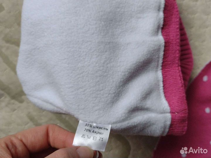 Новая зимняя шапка и шарф 48-52 Миалт белая девочк