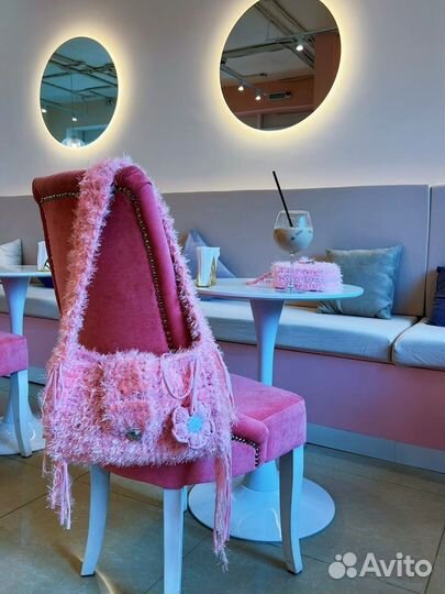 Вязаная пушистая сумка 