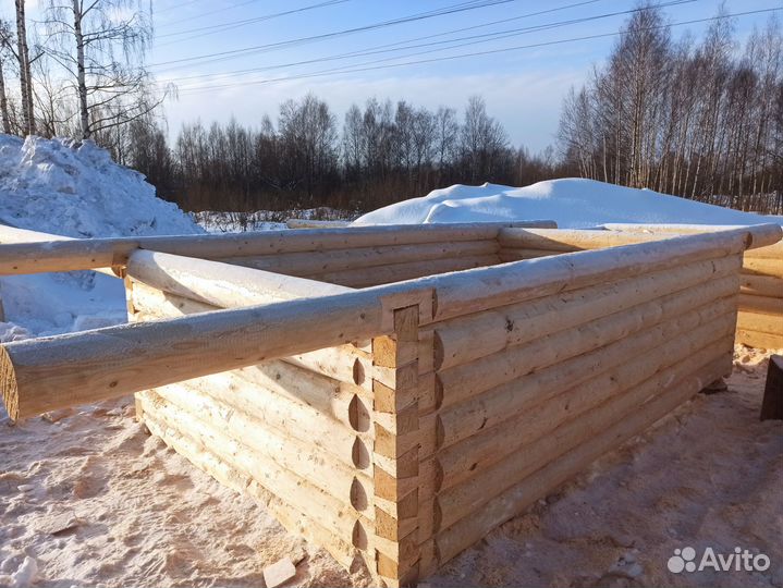 Готовый сруб бани 4х6 с выносами