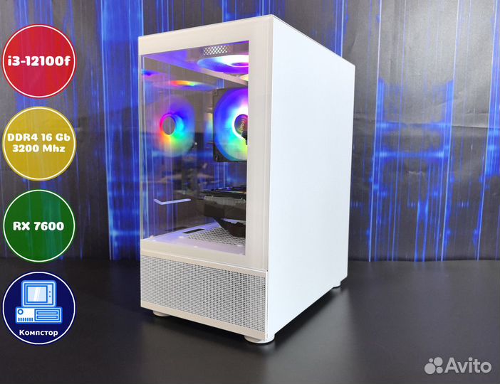 Сборка пк для 2к i3-RX7600-16DDR4-OJY186452907-H610