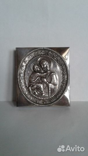 Икона Владимирская пб,серебро