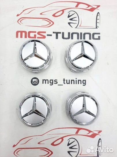 Колпачки в ступицу бочка серые Mercedes