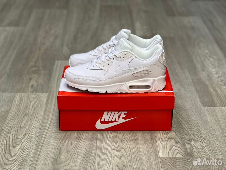 Кроссовки Nike Air Max 90 Leather White (36-45)