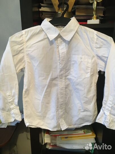 Рубашка белая на мальчика 122