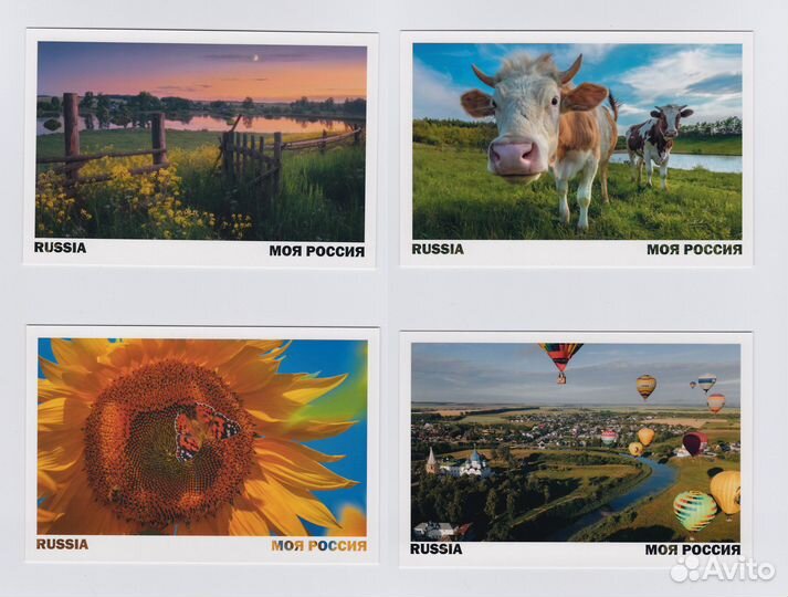 Открытки Моя Россия набор Лето 15 шт времена года