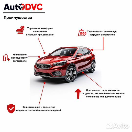 Задние проставки autodvc 20мм на Renault Modus I 2004-2008 для увеличения клиренса, 2 шт