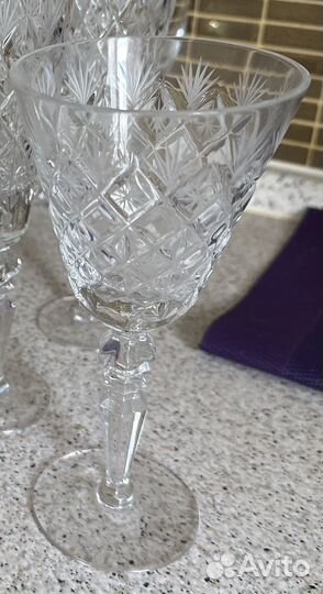 Фужеры хрустальные гхз СССР Ромбы Кубки