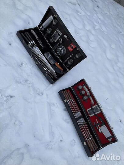 Брутальный набор шампуров к деревянном кейсе