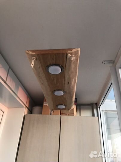 Люстра из дерева в стиле лофт