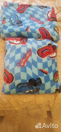 Детский плед+подушка Тачки