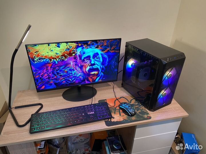 Красивый Игровой пк с монитором 24/CS107
