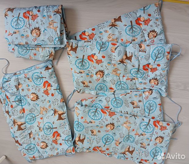 Бортики, простынь на резинке,пододеяльник