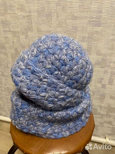 Шапка с манишкой зима