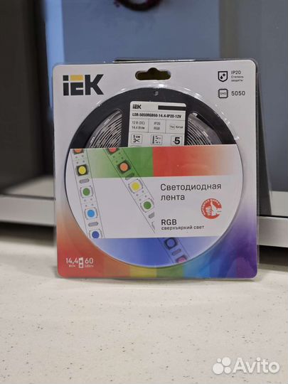 Лента led lsr-5050rgb60-14.4-ip20-12в