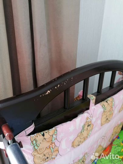 Кроватка детская с балдахином + комплект белья