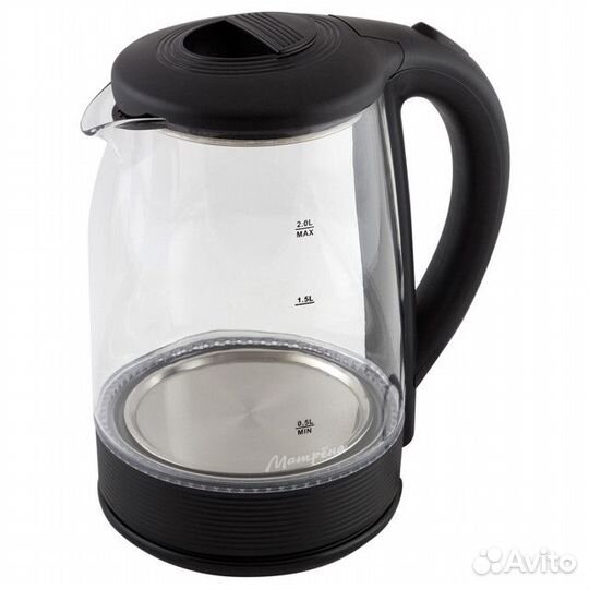 Чайник матрёна MA-009 1500Вт 2л стекло черный