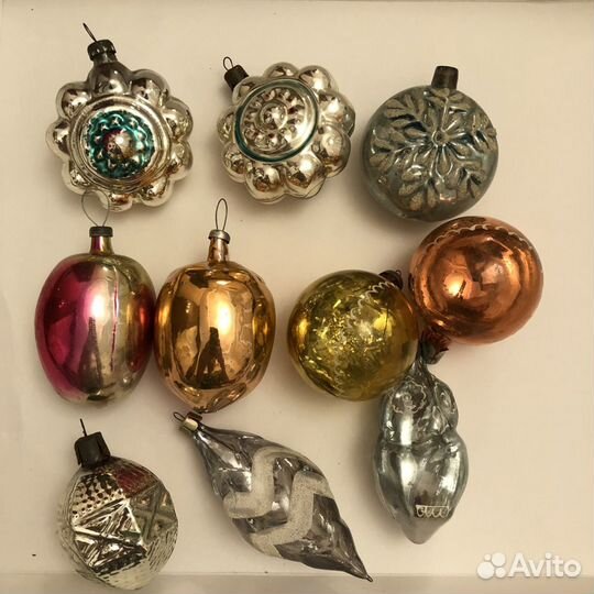 Елочные игрушки СССР 9фрукт льдинка фигурки