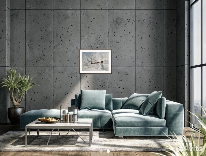 Картина, Зима, акварель пейзаж