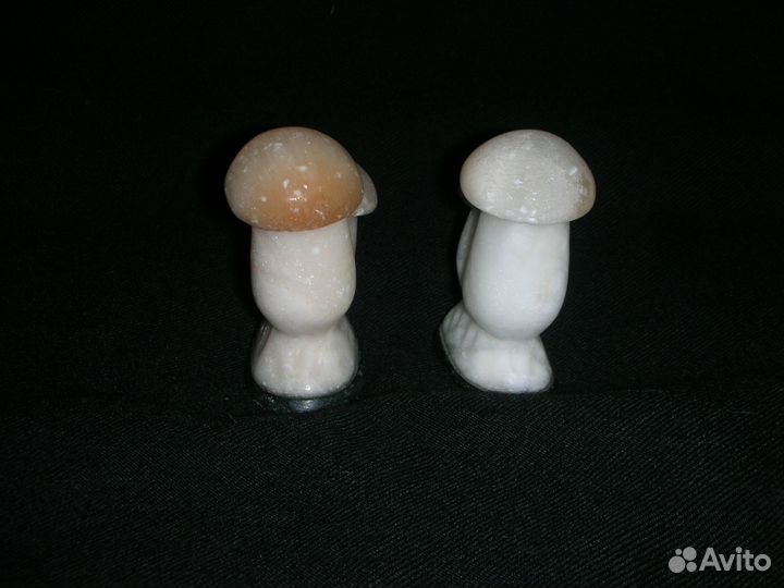 Статуэтки парные Грибы, мрамор, селенит, СССР