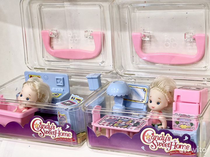 Лот из двух наборов(винтаж)мини куколка с мебелью