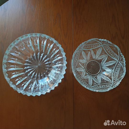 Хрустальные вазы салатники поднос