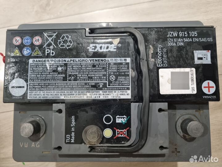 Аккумулятор Exide 12V 61Ah