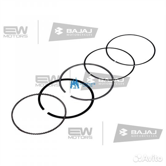 Кольца поршневые комплект, bajaj Boxer 150 (Арт.36