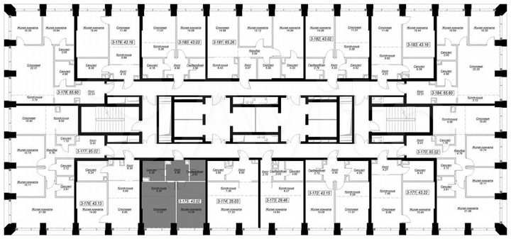 1-к. квартира, 43,6 м², 15/55 эт.
