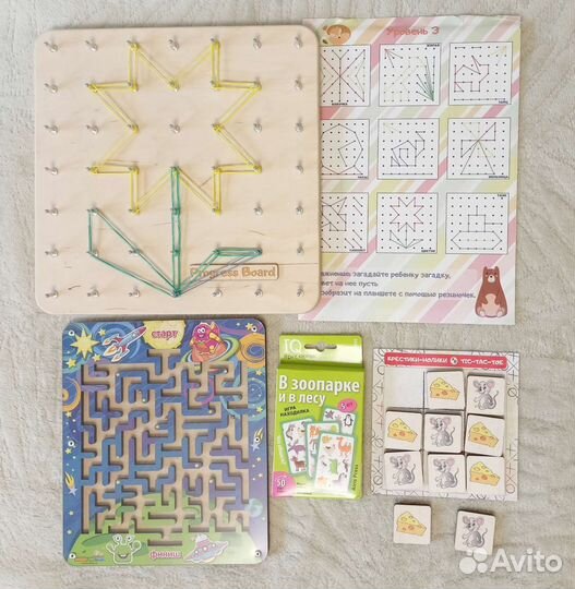 Геоборд, лабиринт, крестики-нолики, игра находилка