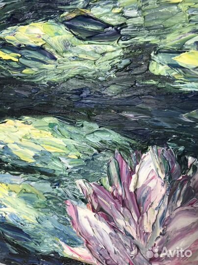 Картина Кувшинка, масло холст 20x20