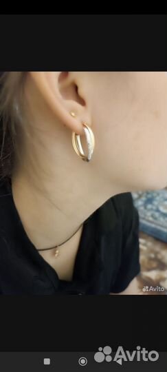 Золотые серьги конго