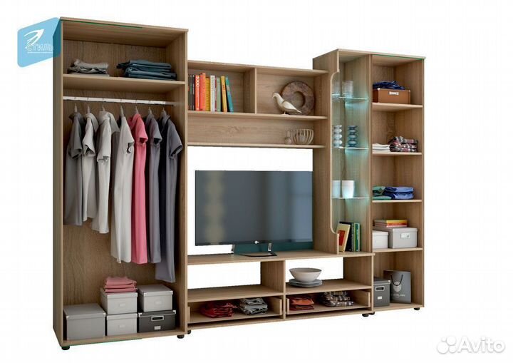 Флоренция 5 Гостиная Дуб Сонома светлый