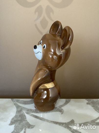 Винтажная статуэтка Мишка Олимпийский Дулево