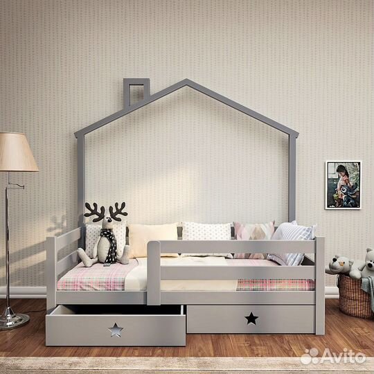 Кровать домик деревянная