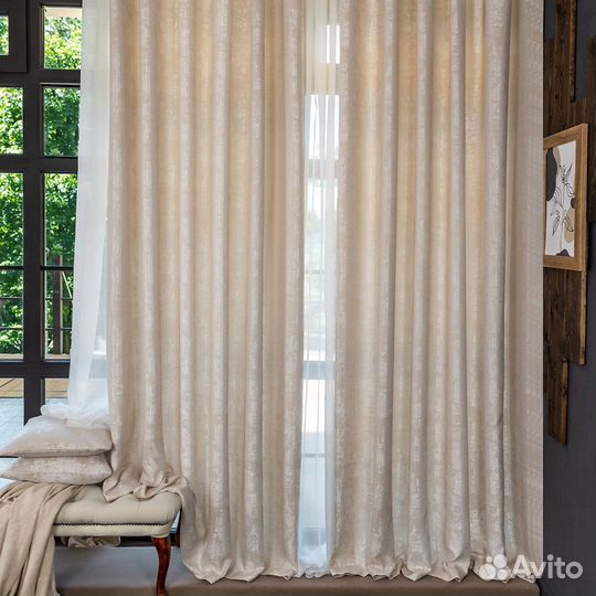 Шторы мрамор Зарина молочный