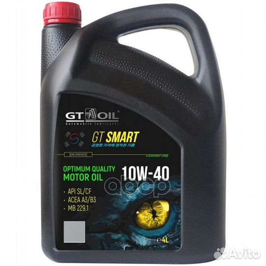 Масло GT SMART SAE 10W-40 API SL/CF 4 л GT OIL