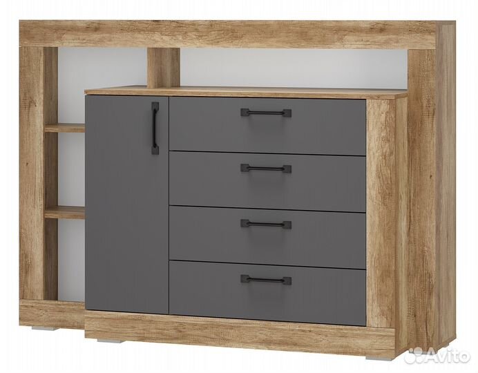 Комод 5 ящиков Прима км-17 Графит 136х104х40
