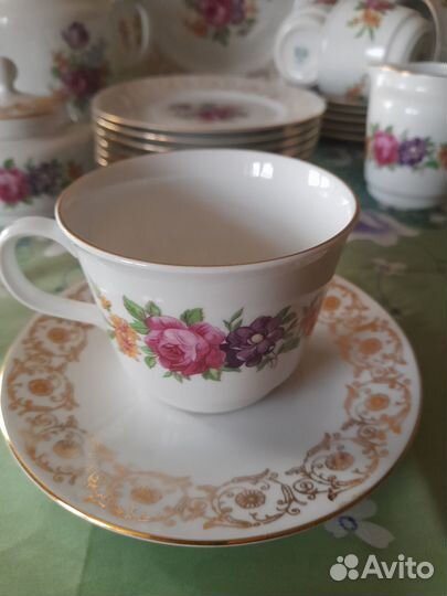 Чайный сервиз Мейсенский букет Богемия Чехосл-кия