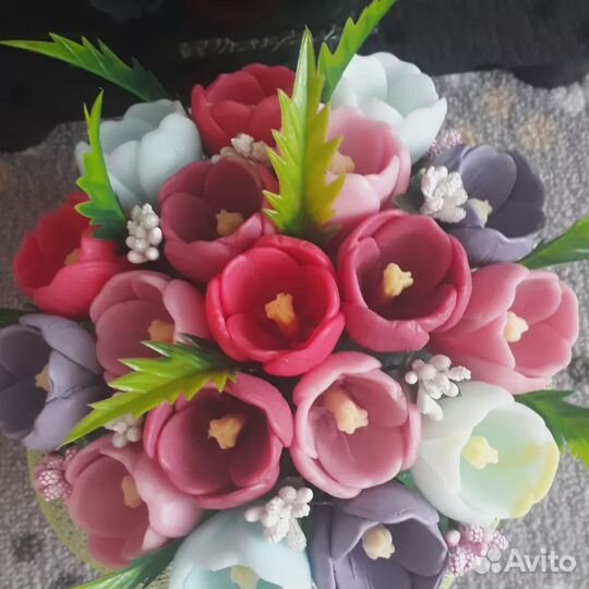 Букет тюльпанов из мыла