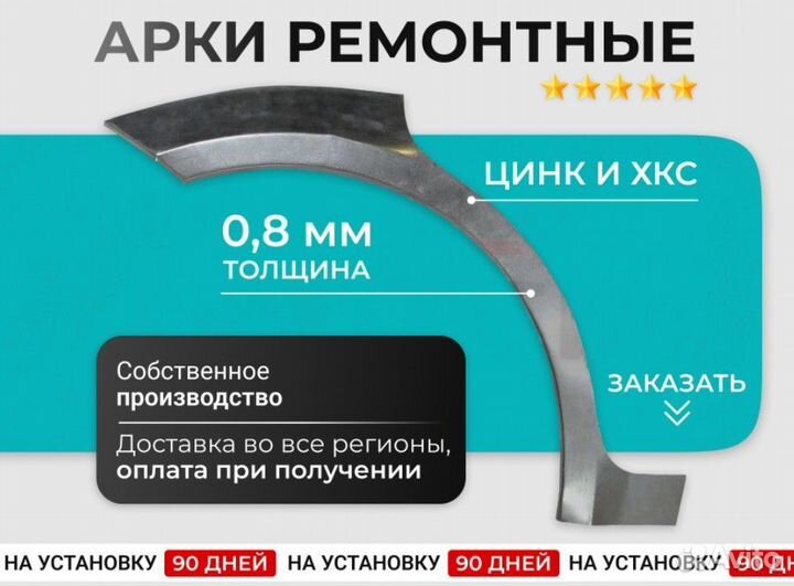 Правая ремонтная арка для Chevrolet Lacetti Универсал