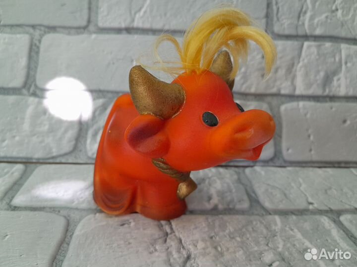 Игрушка бычок резиновый, винтаж, редкий