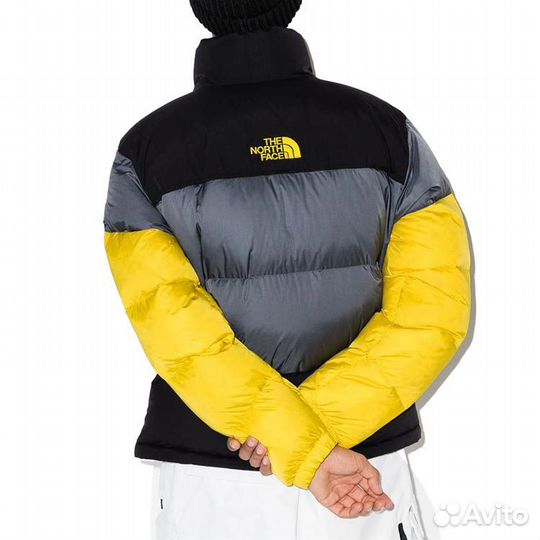 THE north face Down Jacket Men Black Gray Yellow (XXS)(11)