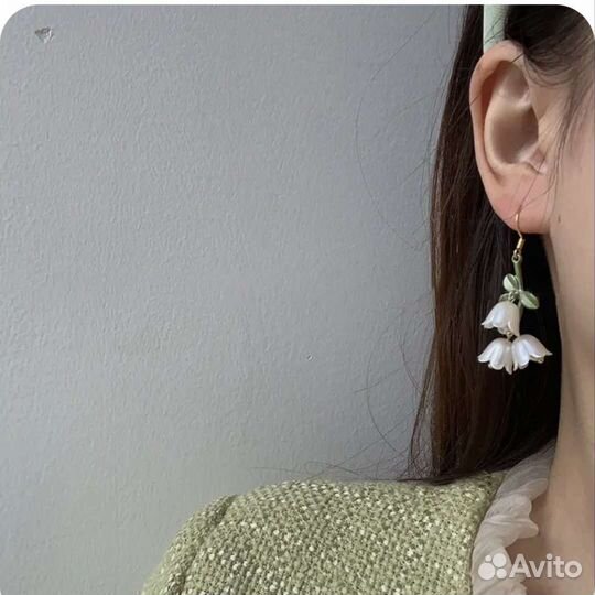 Серьги в виде цветка ландыш 2 вида