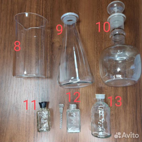 Бутылки баночки пузырьки стеклянные декоративные