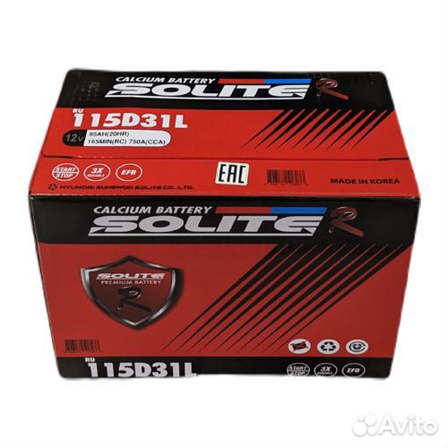 Аккумулятор Solite R 115D31L (95Ач, 750А)