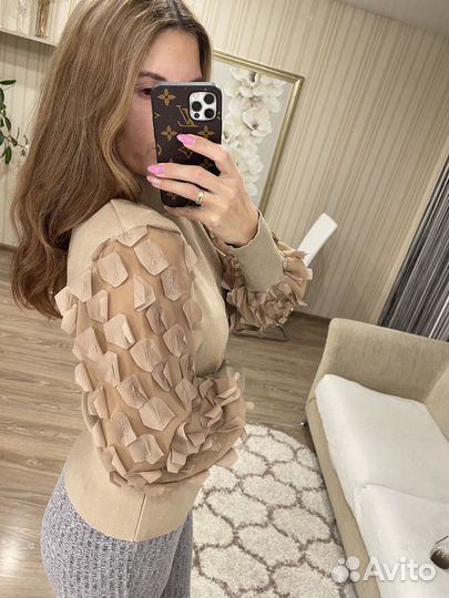 Кофта с шифоновыми рукавами 44/46