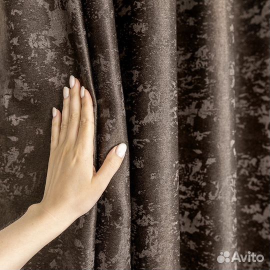 Мраморные шторы Зарина шоколад
